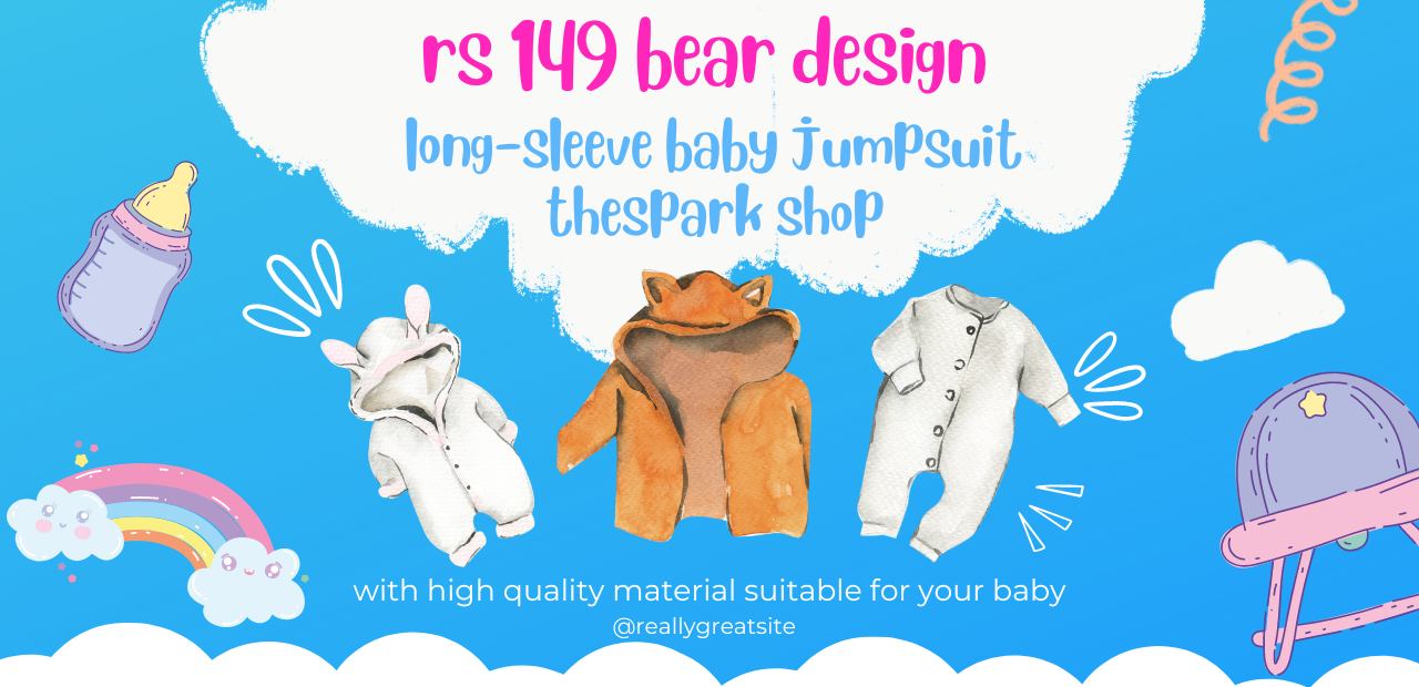 The RS 149 Bear Design Long-Sleeve Baby Jumpsuit from TheSpark Shop